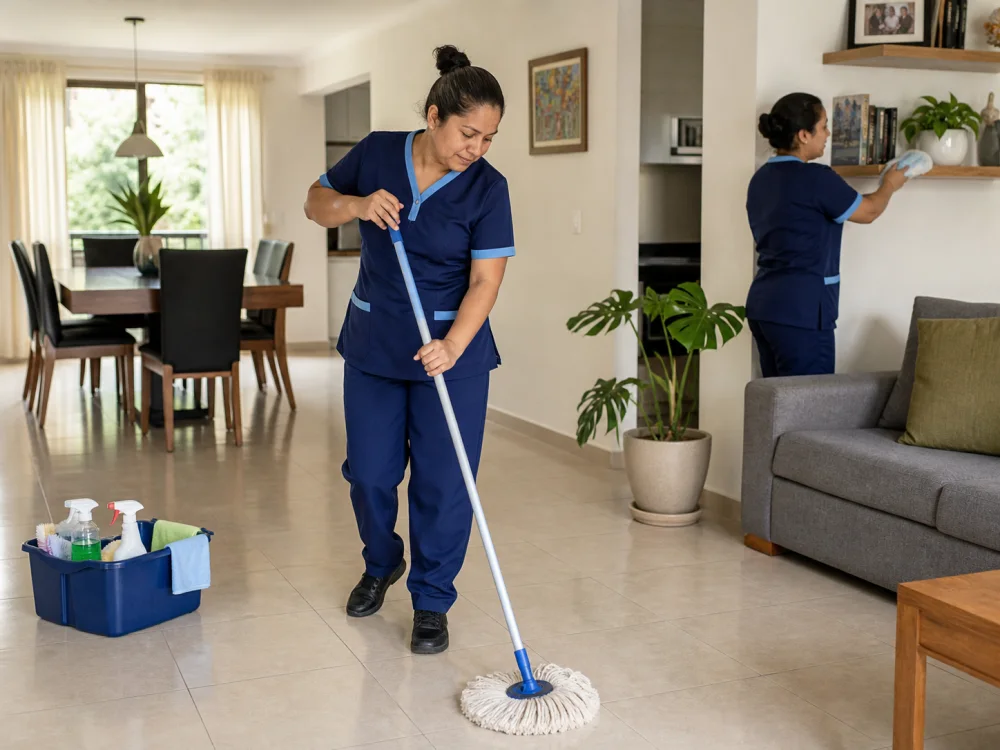 Equipo M.O.M realizando Limpieza de hogar